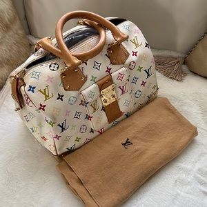 LOUIS VUITTON
x Takashi Murakami Monogram Multicolore Speedy 30 Boston